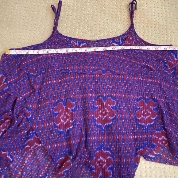 FREE PEOPLE Purple Printed Dew Drop Handkerchief Tank - Picture 6 of 7